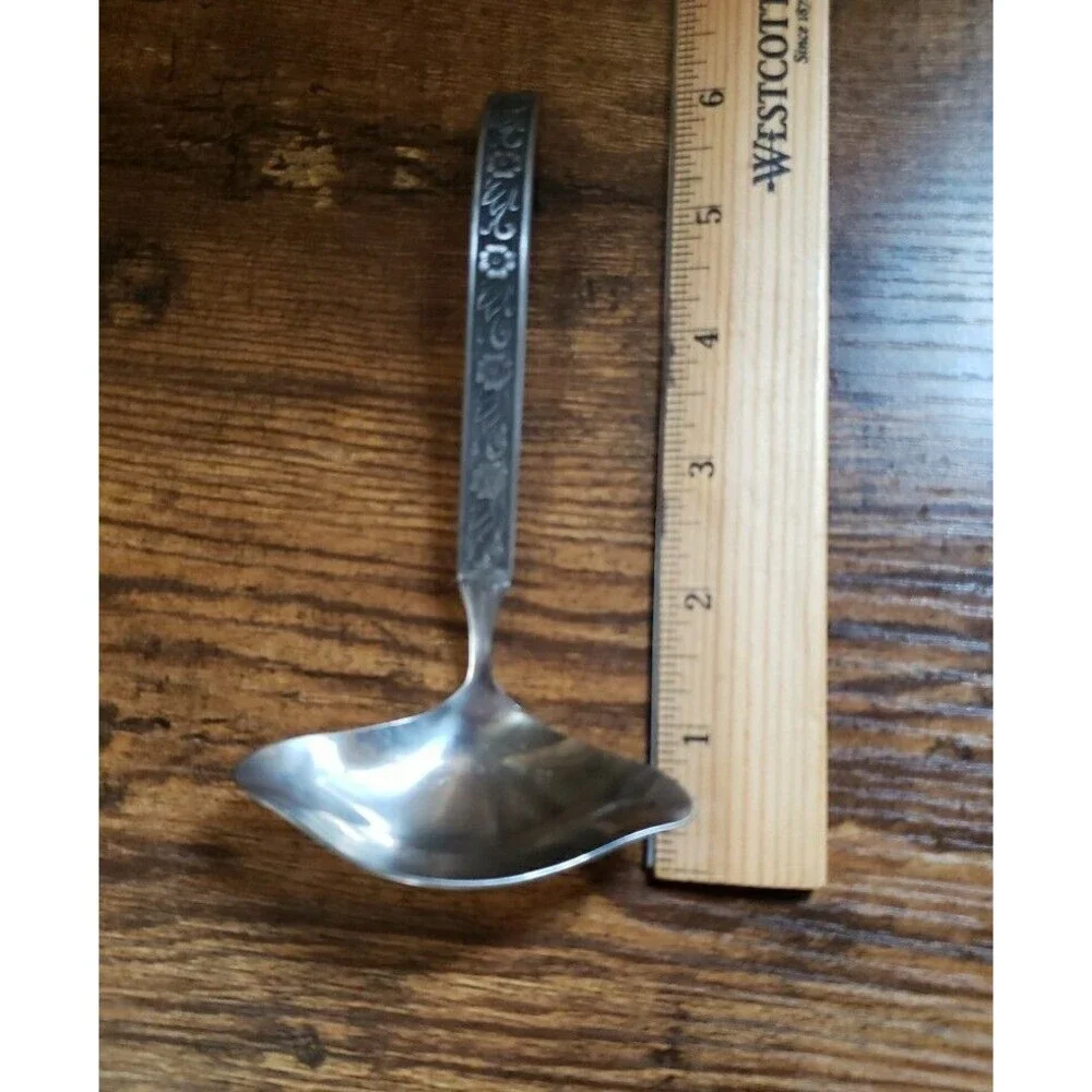 GOLD STANDARD Night Blossom 1 Piece Gravy Spoon 6 1/2” Stainless Steel